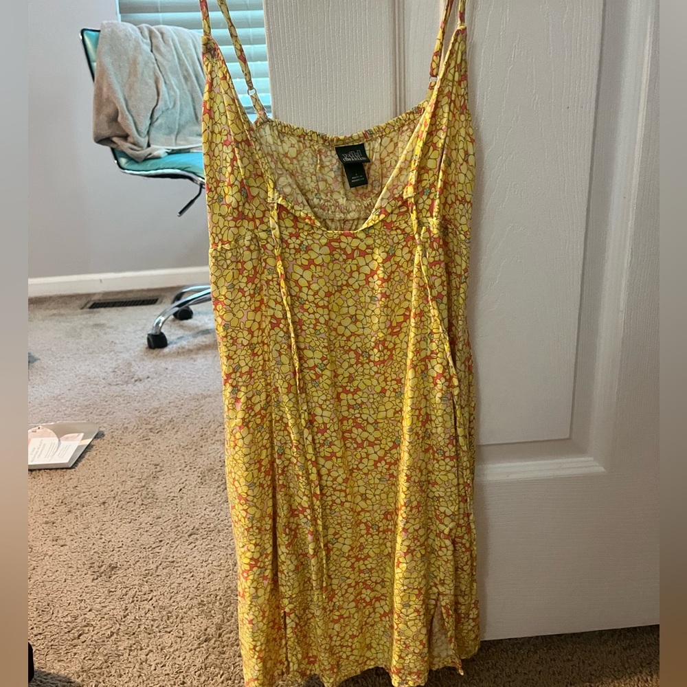 Yellow Floral Sundress- size Xs